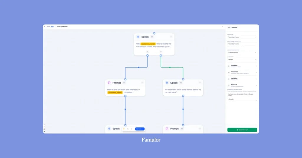 From Code to Click: The Famulor Flow Builder as a Master Tool for Intelligent Conversation Automation