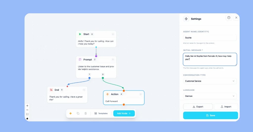 Famulor's Omnichannel AI Agent Flow Builder: Design Intelligent Dialogues Without a Single Line of Code