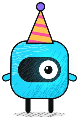 Famulor mascot: Party hat, Stands