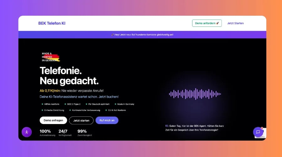BEK-Agent AI voice Agent Alternative