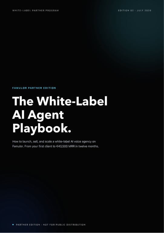 Cover van het Famulor White-Label AI Agent Playbook