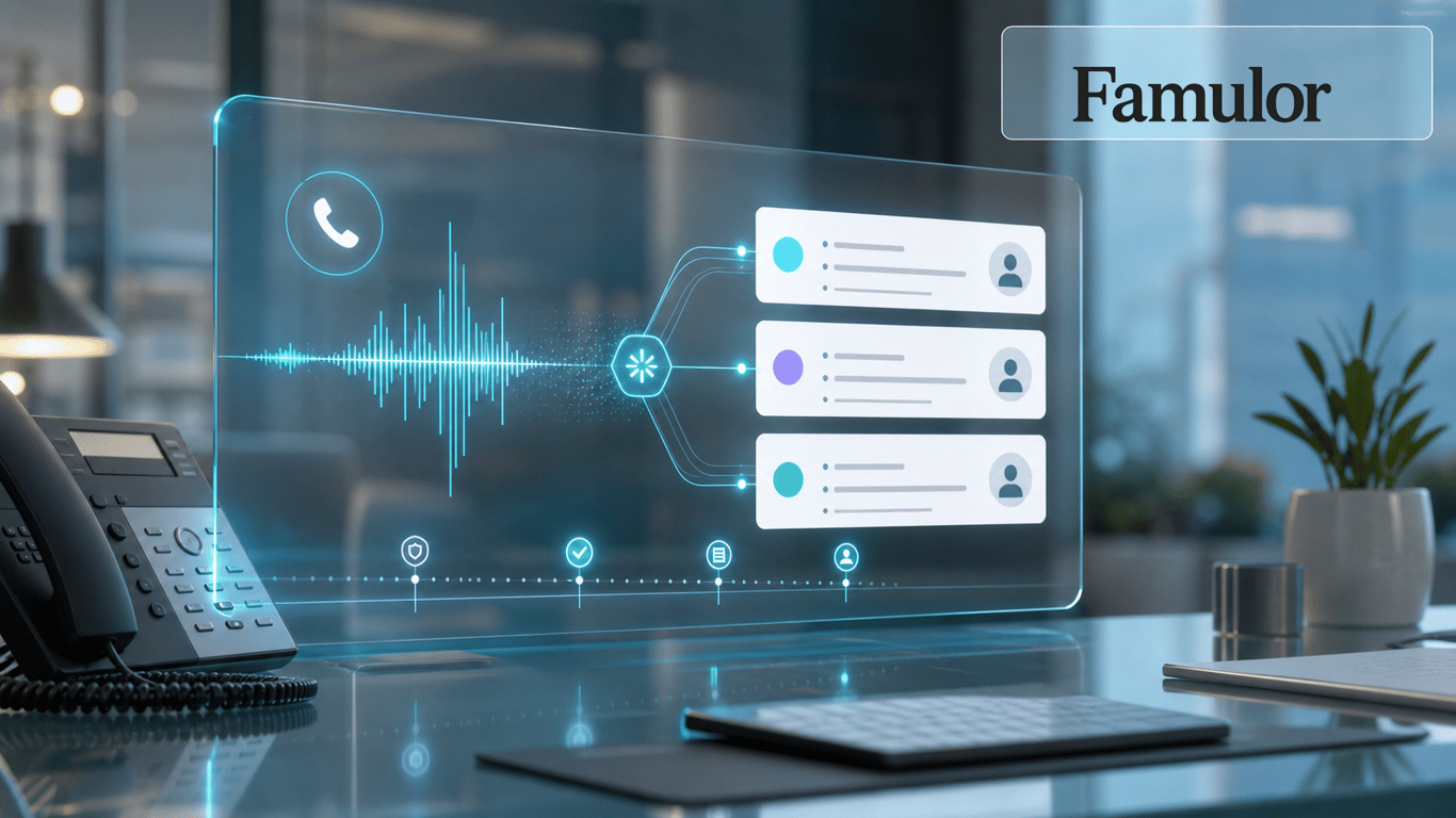 Famulor AI phone agent turns a live call into structured Asana tasks