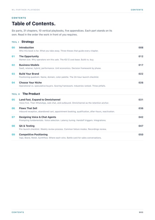 Table of contents