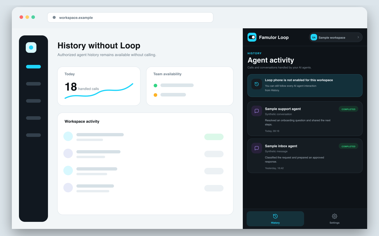 Revisa el historial autorizado de agentes de IA incluso sin llamadas de Loop activadas